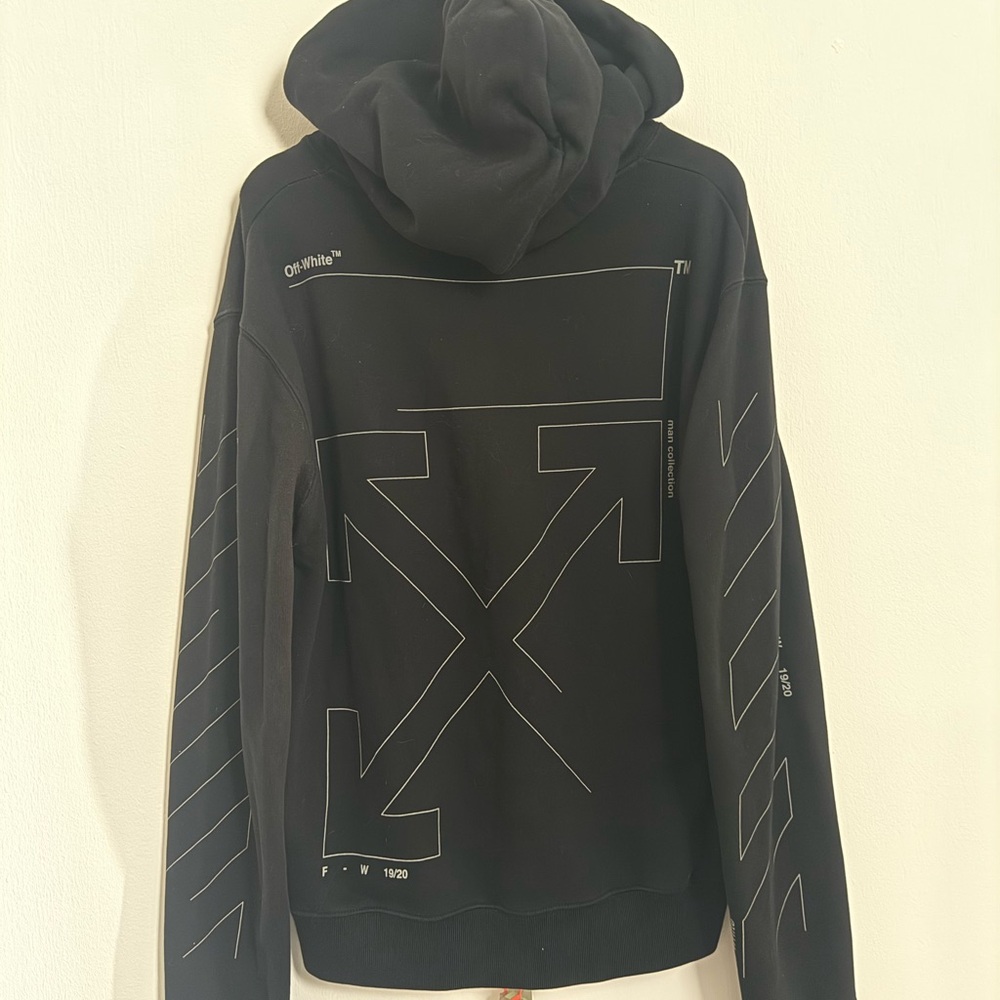 Off-White Black Hoodie with Iconic Arrows